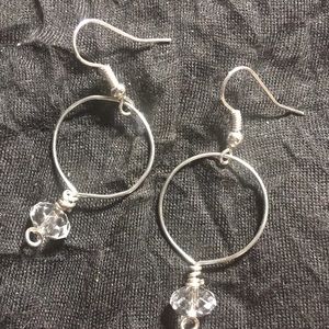 Crystal and sterling handmade earrings